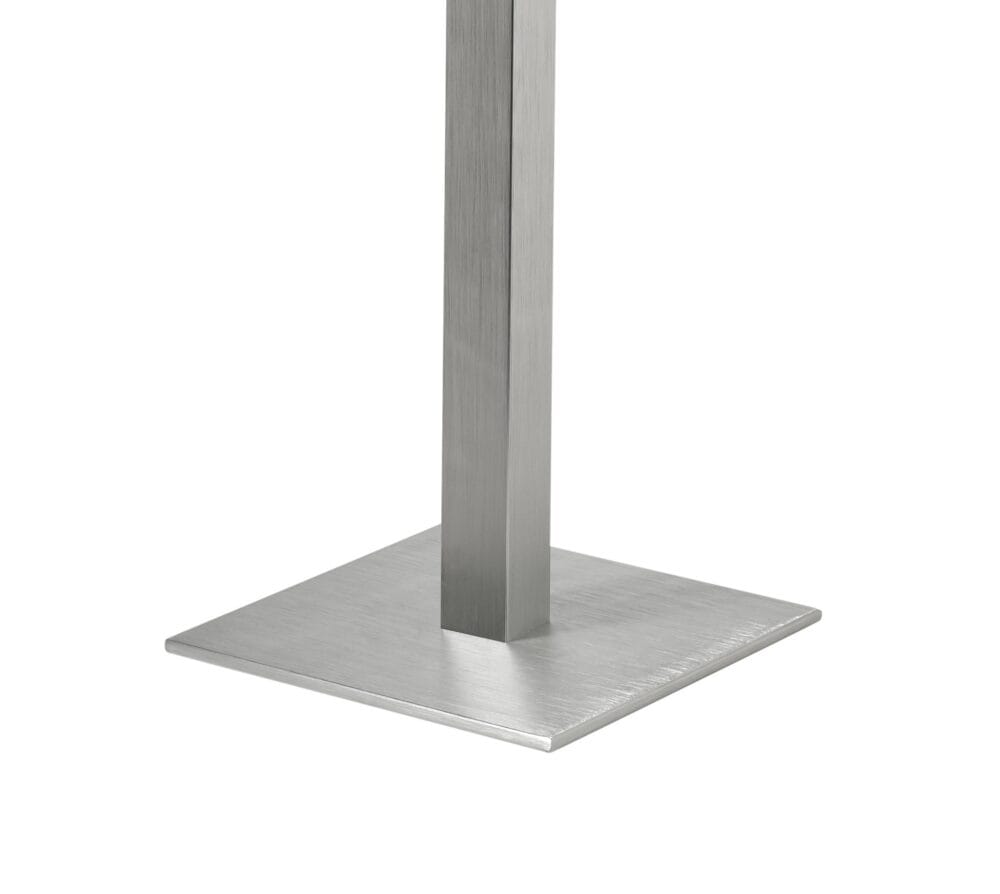 You can see the metal leg of a table attached to the central base.