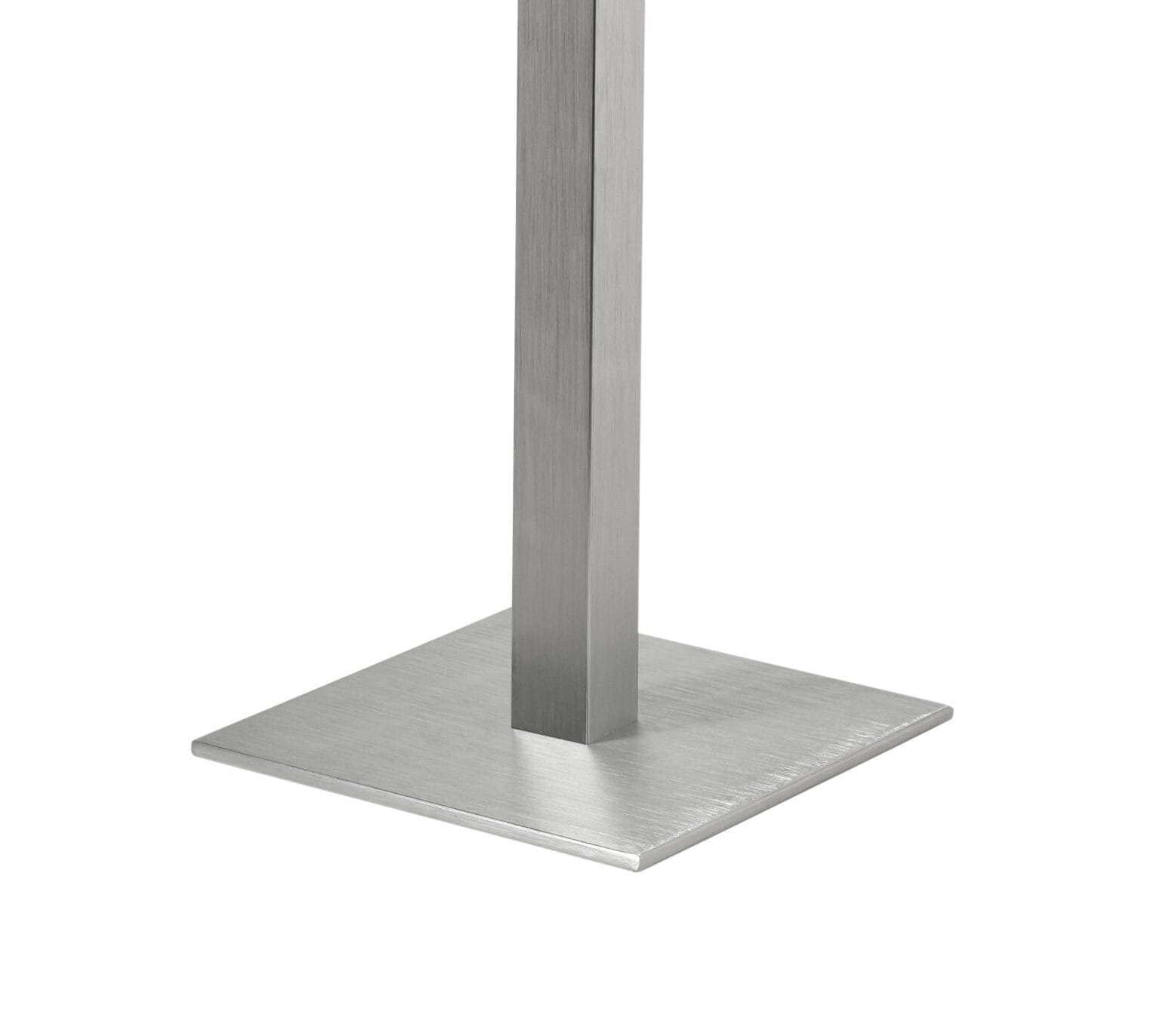 You can see the metal leg of a table attached to the central base.