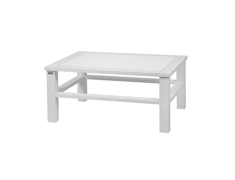 Minimalist white coffee table - Olimpia model with a contemporary and functional central design, perfect for modern living rooms or reception areas