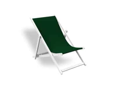 Mini gandula plegable de disseny minimalista en color verd fosc, amb estructura de fusta i seient de tela resistent, aïllada sobre fons blanc